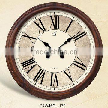 Wood frame luxury home decor giant wall clock 24"(24W46GL-170)