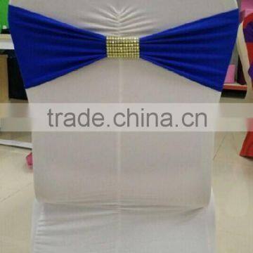 banquet elastic Chair band sash with removable mesh rhinestone buckle
