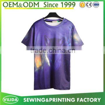 Custom 100% polyester printing t shirt wholesale 3d sublimation animal pattern t-shirt