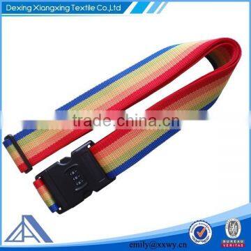 Travel Luggage Belt Packing Strap Rainbow Color With Coded Lock Travel Baggage