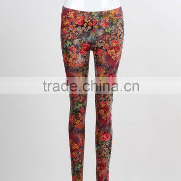 F5W31049 2016 Sexy Hot Tight Pants Women Custom Design Floral Printed Leggings