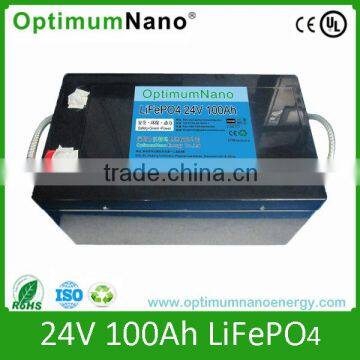 Deep Cycle 24v 100ah lithium ion battery for solar storage system