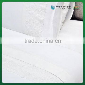 Shengsheng Elegant 100% Cotton Lacework Silky 300T Tencel Duvet Cover Bed Set photo-3