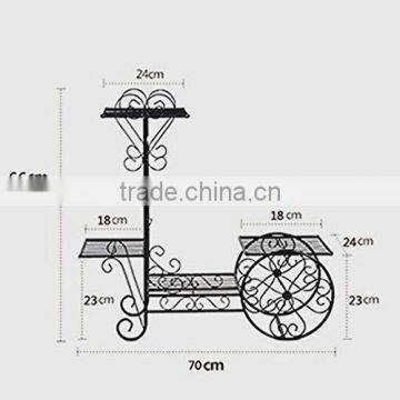 Garbagemall Wrought Iron Flower Basket Hanging Multilayer Landing Flower Shelf Living Room Balcony Plant Stands