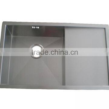 Single Bowl Stainless Steel Commerical Hand Made Kitchen Sink With Drainboard GR-522