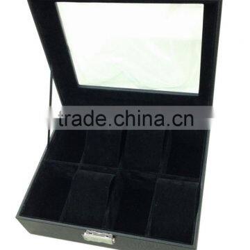 Leather Watch Box With Glass on the Top Cover for 8 Pcs photo-2