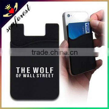 Mobile phone silicone card pocket wallet,custom logo silicone smart wallet