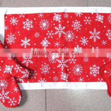 christmas glove oven mitten pot holder towel set