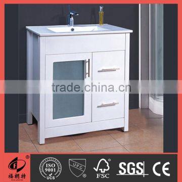 MDF white color bathroom floor standing bathroom cabinet 2015085