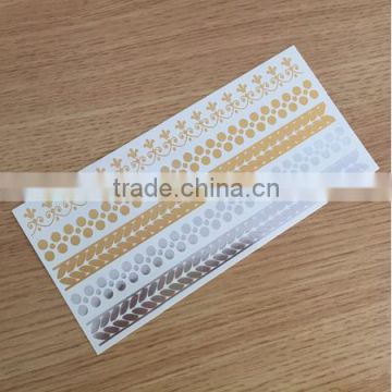 Gold and Silver Metallic Tattoo Stickers