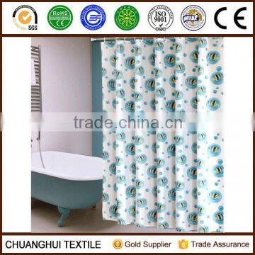 100% polyester cartoon fish pattern shower curtain for children