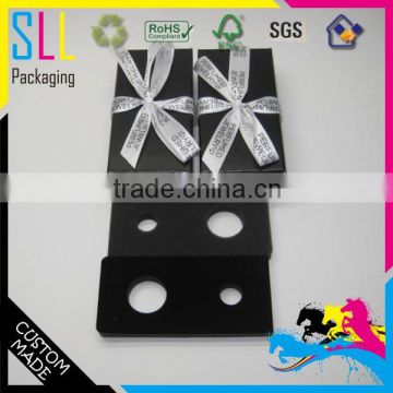 paperboard black custom ribbon jewelry box