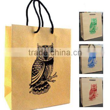 customise logo hotstamp kraft paper bag