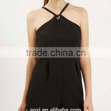 Spaghetti Strap Black Fashion New Design Sexy Short Jumpsuit photo-4