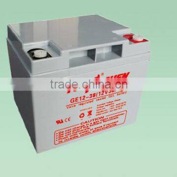 Storage solar system battery 12V38AH gel battery