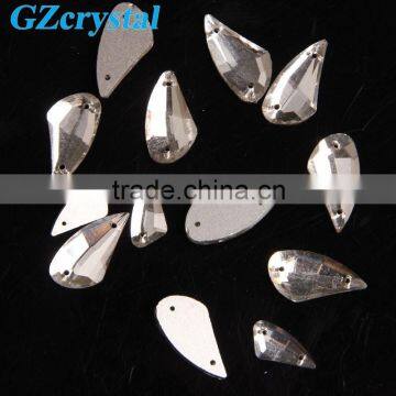 wholesale crescent shaped stones for clothes decoration crystal bead