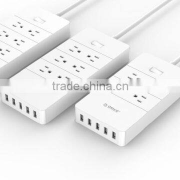 ORICO HPC-4A5U 4 Outlet 5 Port USB Power Strip us plug ETL CETL Certictication Socket smart extension cord with switch