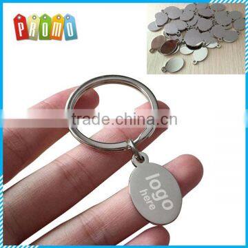 Wholesale zinc alloy dog tag with laser logo, Ellipse zinc alloy key chains