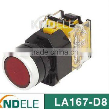 flat momentary push button led switch,silver contact grade A D8-11D,NO+NC