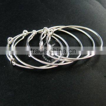 50mm Diameter Silver Plated Brass Simple Wiring Bracelet for Beading 1900100 photo-3