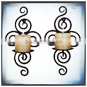 gifts home decor pair of 2 pieces swirling hanging wall sconce wrought iron candleholder