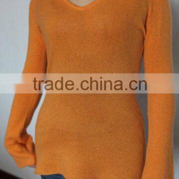 v-neck pure cashmere women's sweater 7GG