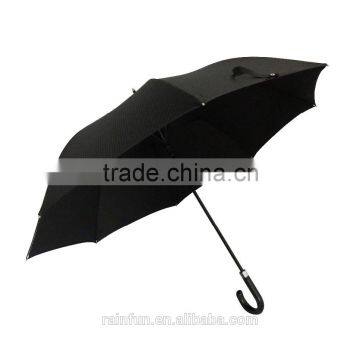 Automatic open long umbrella with black fiberglass frame