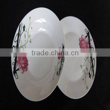 Hot Sale Ceramic Dinner Plate With Flower, Popular Designs Ceramics Plate , Soup Plate photo-2