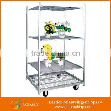 greenhouse plant flower pot display transportation cart trolley flower display rack