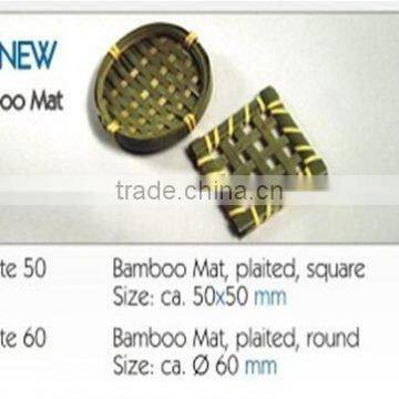 Square Round Green Bamboo Cup Coaster