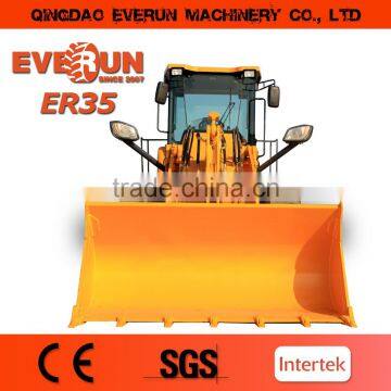 Everun Brand CE Approved 3 Ton Small Wheel Loader With Grapple/Grass Forks For Sale