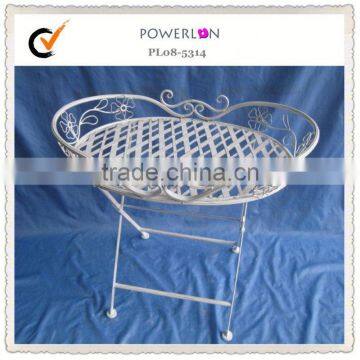 Antique white metal frame table