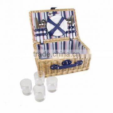 Natural Color Willow Picnic Basket two person