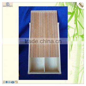 Double Bottles Packaging Unfinished Decorative Bamboo Wooden Wine Boxes photo-4