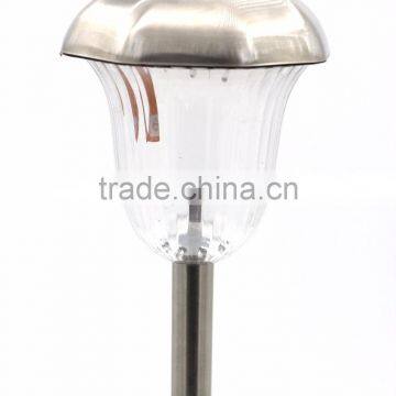 12pk Stainless Steel Glass Lens Solar Garden Lawn LED Path Light