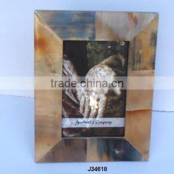 slanting border Horn Mosaic Photo frame with carving Available in all Photo Sizes