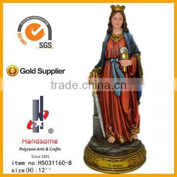 12 Inch Religious Craft Virgin Mary Hold Rose Cross Resinic Figurine photo-2