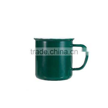 Customer Printed Sublimation Enamel Camping Mug With Stainless Steel Rim/rolled Rim Gift Mug photo-3