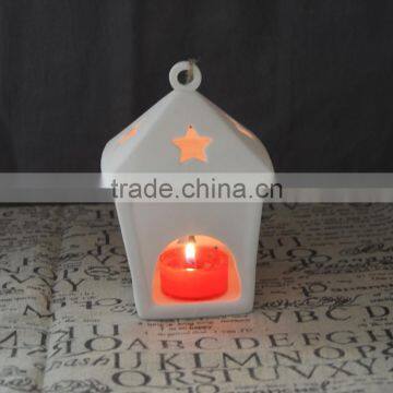 Star Christmas Tree Hollow Design Ceramic X'mas T-light Holder House Hanging photo-2