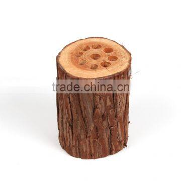 Wood Stump Pen Holder , Nature Wooden Pencil Holder , Eco-Friendly Pen Holder