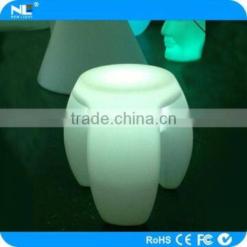 Elegant Plastic LED Three-legged Decorative Bar Stools / 3D Colorful LED Magic Lighted Stool photo-2