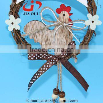 Hot Sales With Wood Rooster Easter Decorations Grapevine Wreath Hanger photo-3