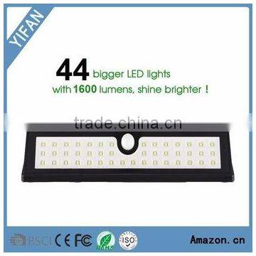 2016 hot selling in America 7W 44LED 710lm Body Sensor Motion Solar Powered Security Lights Outdoor wall mounted