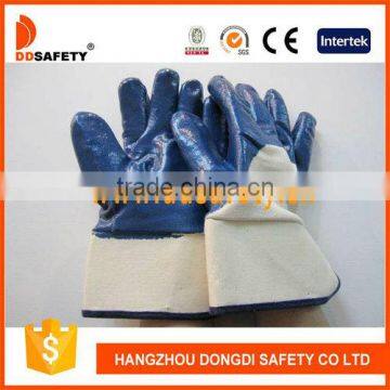DDSAFETY 2017 Nature Cotton Work Glove 3/4 Nitrile Coating Glove photo-3