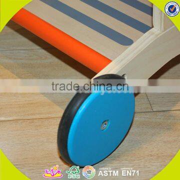 Wholesale Baby Wooden Shopping Cart Toy, Orange Color Wooden Shopping Cart Toy, Cheap Wooden Shopping Cart Toy W16E016 photo-6