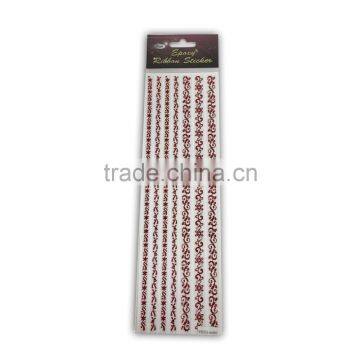 Festival Mood Epoxy Ribbon Sticker, X'mas Season Foil Sticker, Foil Epoxy Ribbon Sticker in Red
