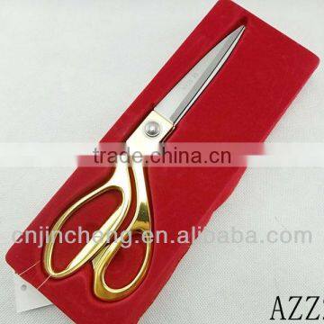 High quality household golden scissors,Best seller tailoring tools,Stainless steel gold plated scissors with package