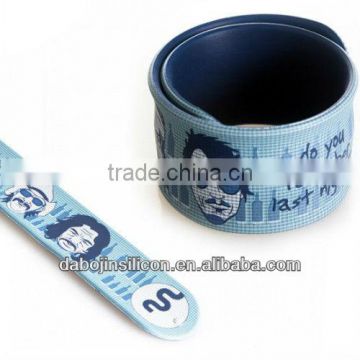 make silicone rubber slap band wide slap bracelet