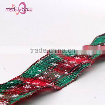 Outdoor 2 Inch Burlap Jute Printed Christmas Celebrate it Ribbon photo-5