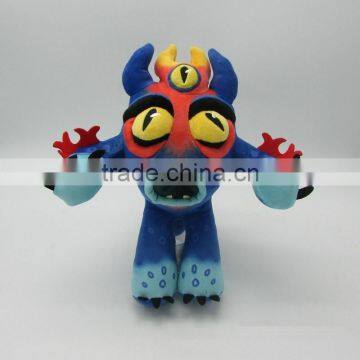 customized 3 eyes monster dolls soft toy for kids